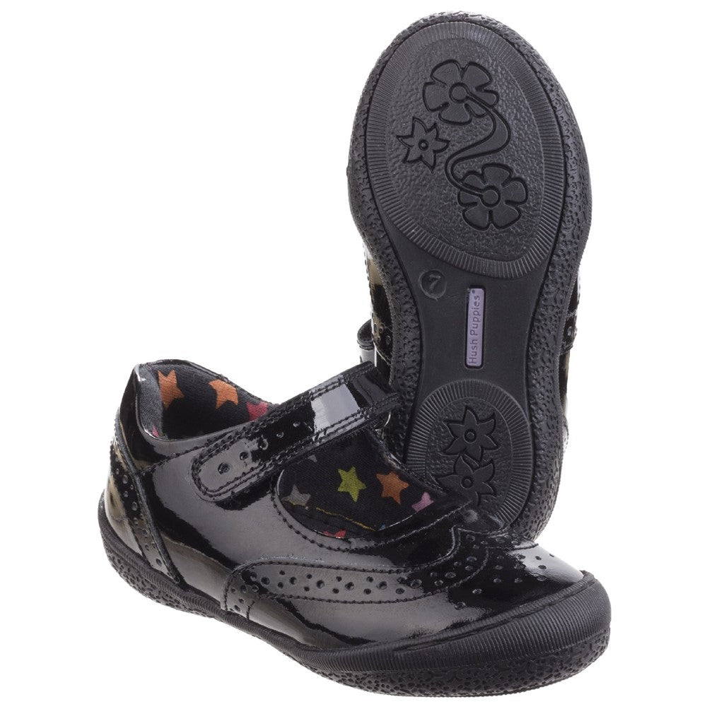 Girls' Hush Puppies Rina Junior Patent School Shoe