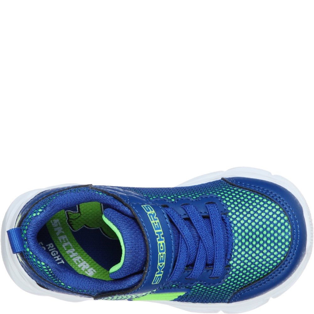 Boys' Skechers Advance-Intergrid Touch Fastening Strap Trainer with Two Layer Mesh Upper