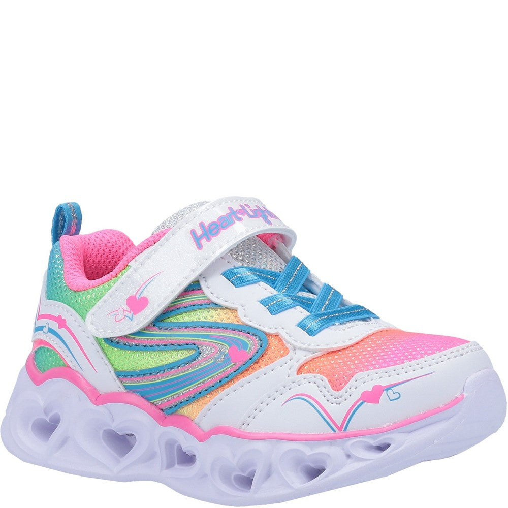 Girls' Skechers S Lights Heart Lights Love Spark Touch Fastening Trainer