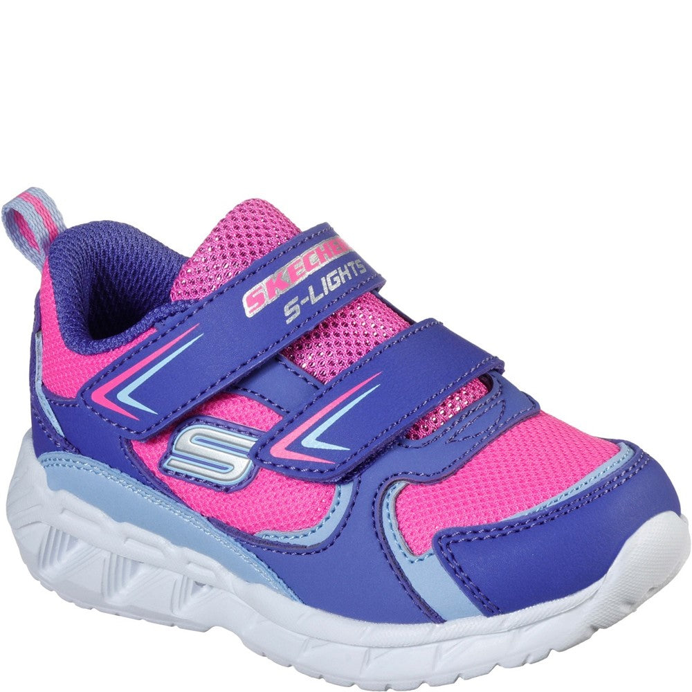 Girls' Skechers S Lights Magna-Lights Goal Achiever Touch Fastening Trainer