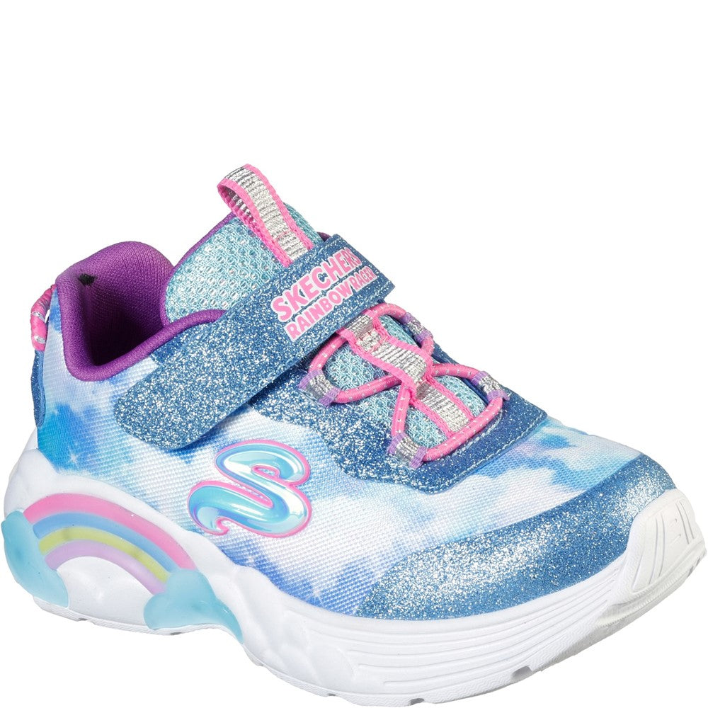 Girls' Skechers S Lights Rainbow Racers Trainer
