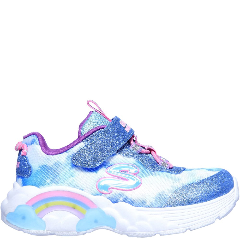 Girls' Skechers S Lights Rainbow Racers Trainer