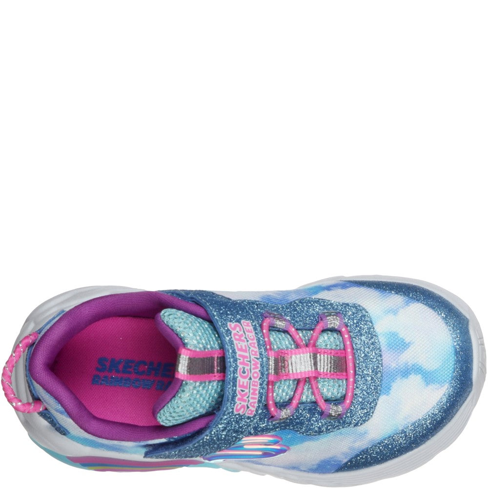 Girls' Skechers S Lights Rainbow Racers Trainer