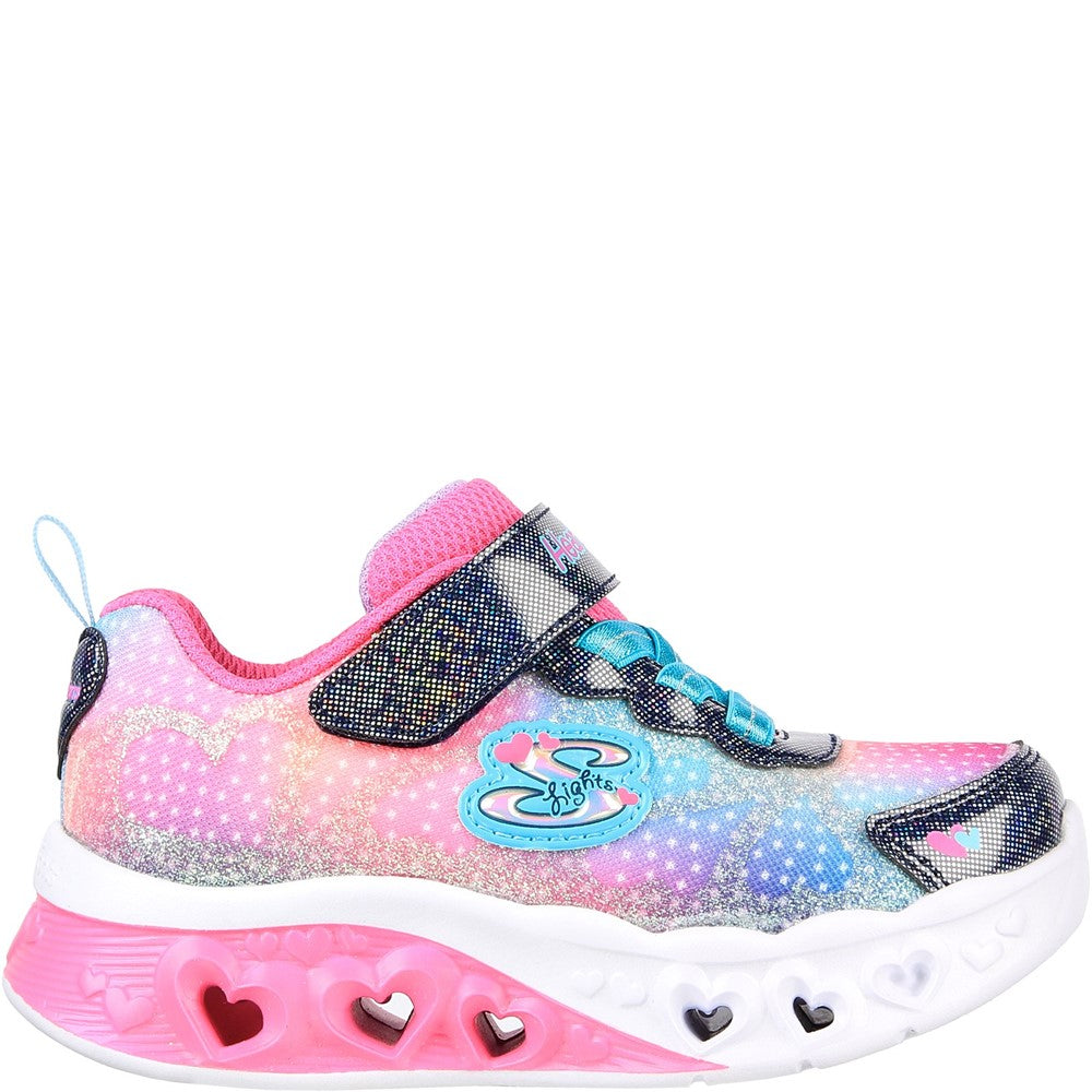 Girls' Skechers Flutter Heart Lights Simply Love Trainers
