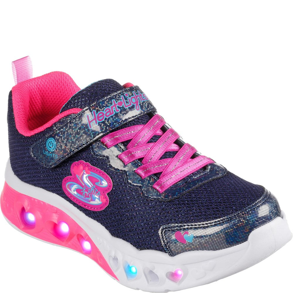 Girls' Skechers Flutter Heart Lights Bring Sparkle Trainers