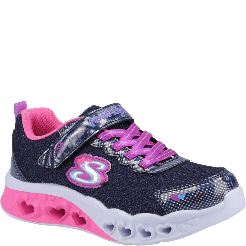 Girls' Skechers Flutter Heart Lights Bring Sparkle Trainers