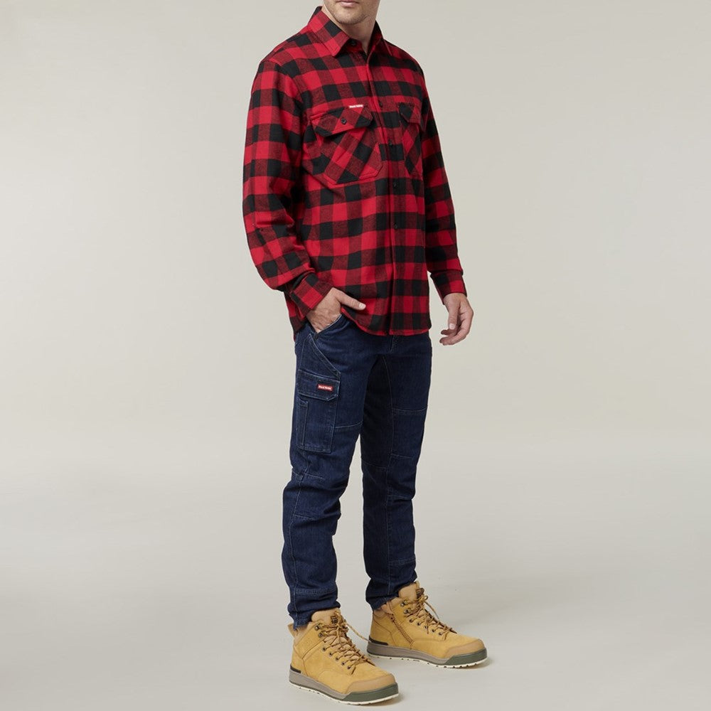 Men's Hard Yakka Long Sleeve Check Flannel Shirt