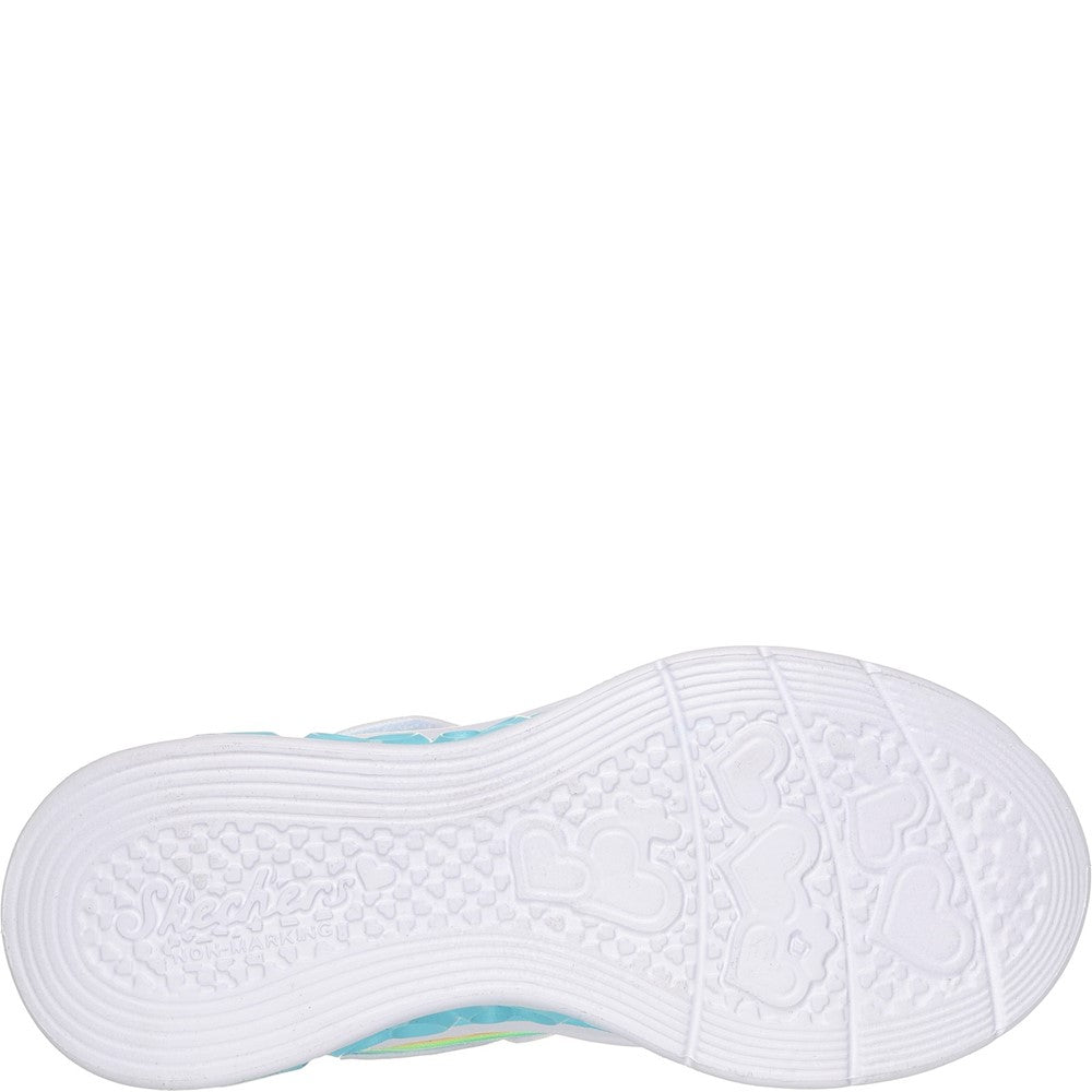 Girls' Skechers Flutter Heart Lights - Groovy Swirl Shoe