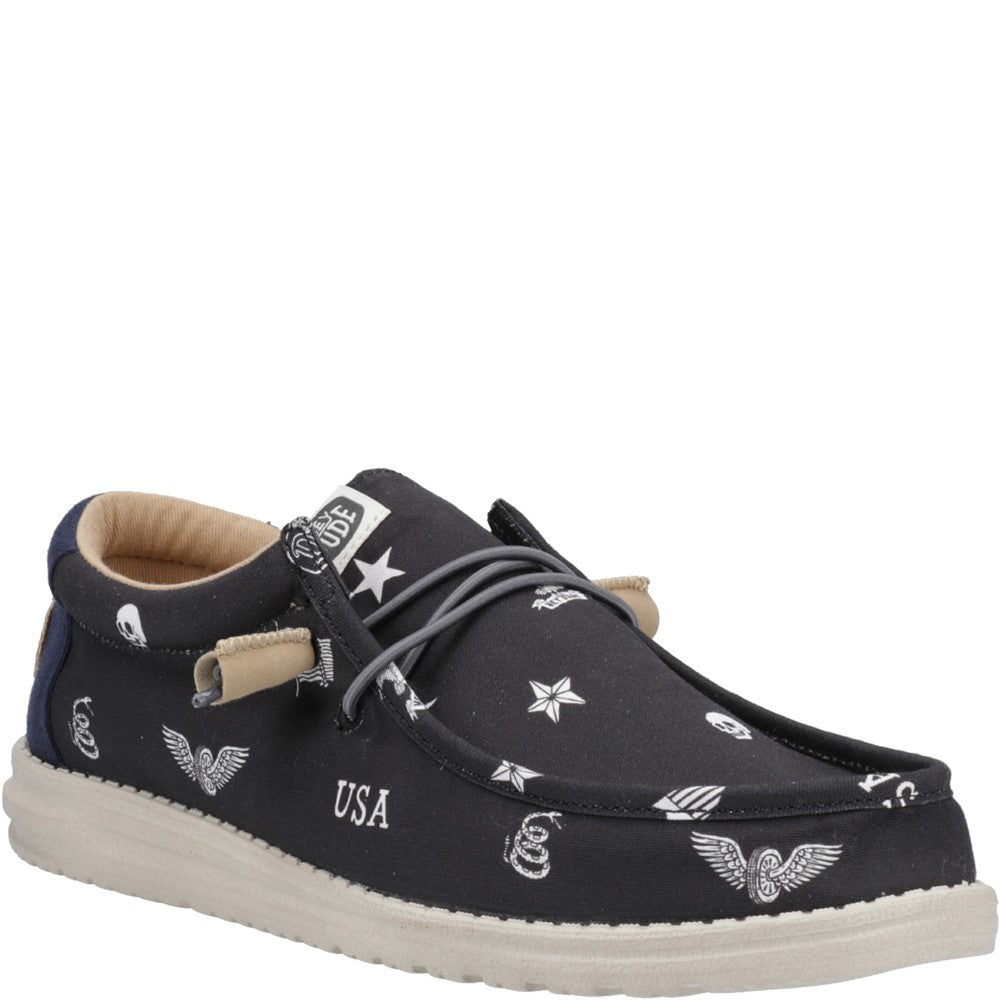 Men's HEYDUDE Wally Stars n Skulls Shoe