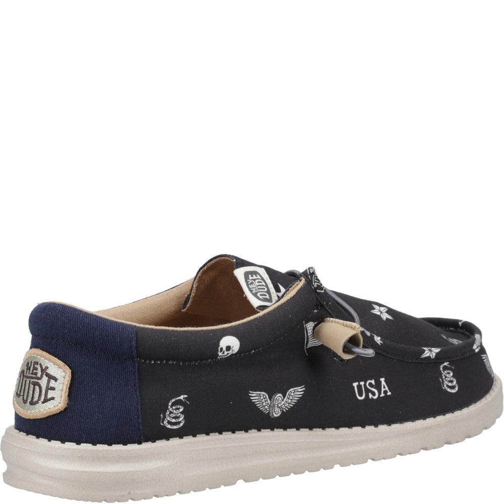 Men's HEYDUDE Wally Stars n Skulls Shoe