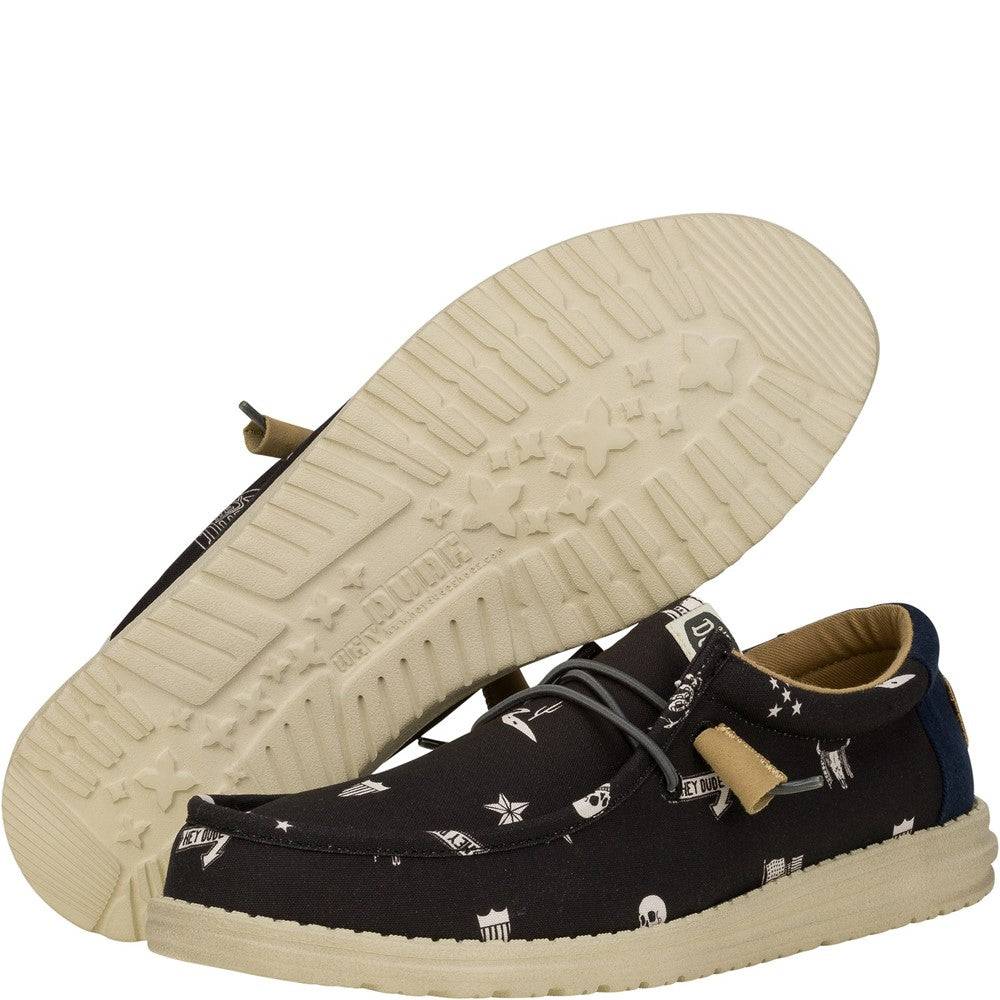 Men's HEYDUDE Wally Stars n Skulls Shoe