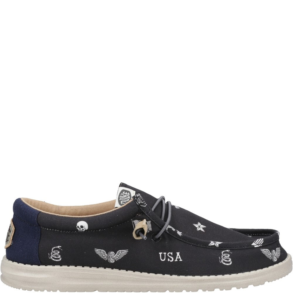 Men's HEYDUDE Wally Stars n Skulls Shoe
