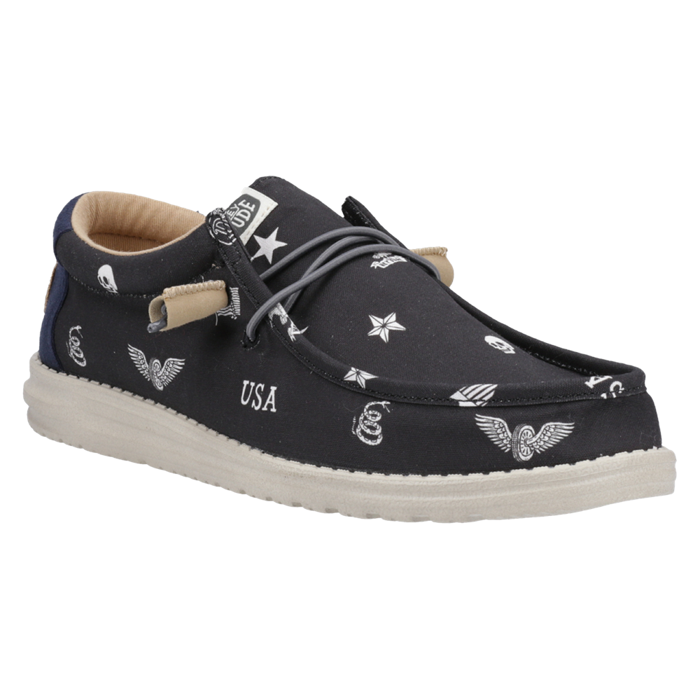 Men's HEYDUDE Wally Stars n Skulls Shoe