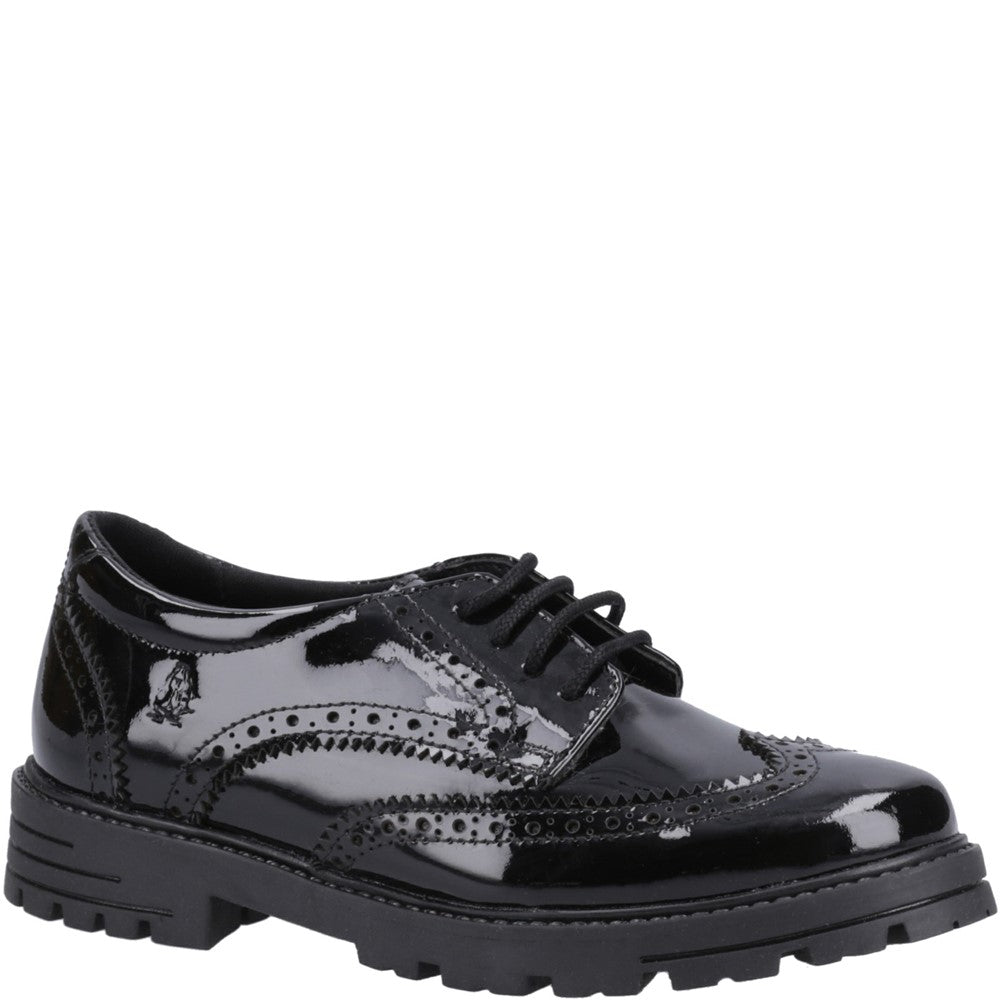 Girls' Hush Puppies Maxine Brogue Patent Senior School Shoe