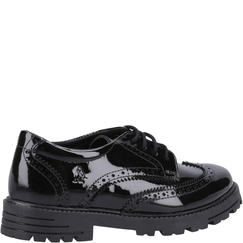 Girls' Hush Puppies Maxine Brogue Patent Senior School Shoe
