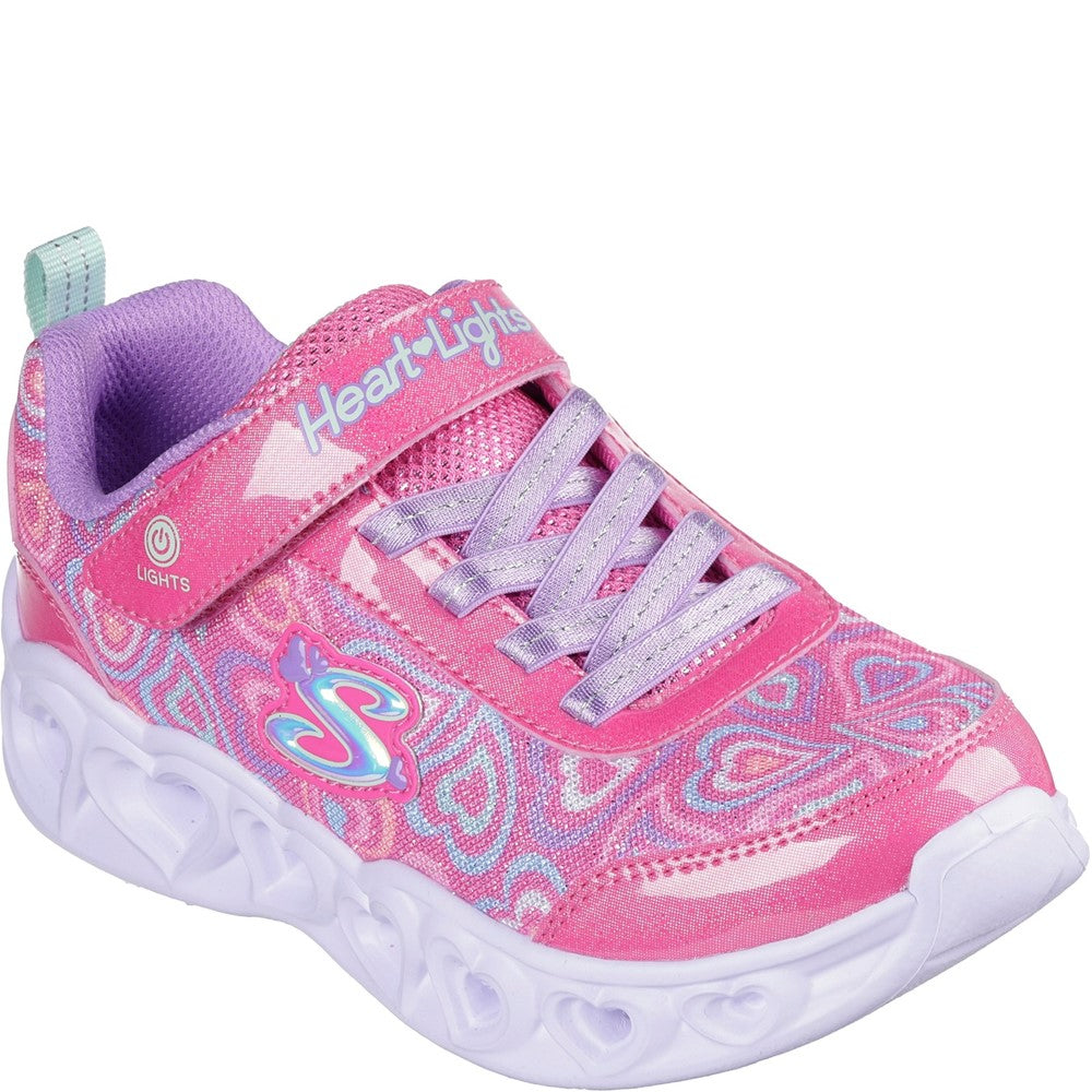 Girls' Skechers Heart Lights Boogie Love Trainers
