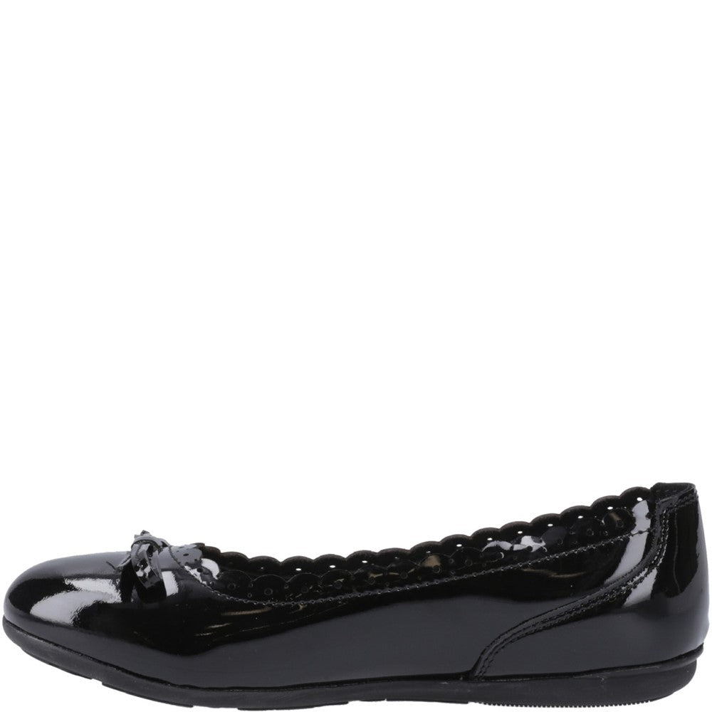 Girls' Hush Puppies Lillie Ballerina Patent Junior School Shoes