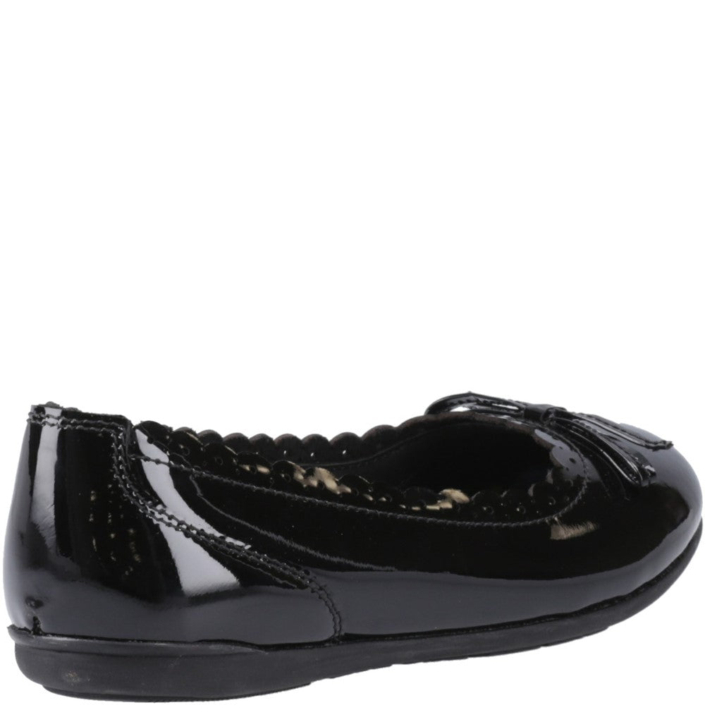 Girls' Hush Puppies Lillie Ballerina Patent Junior School Shoes