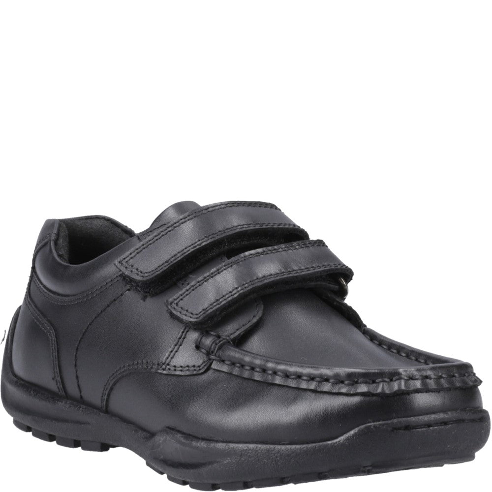 Boys' Hush Puppies Maddox Touch Fastening Senior XL School Shoes