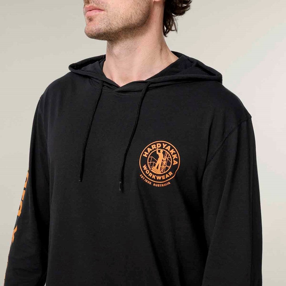 Men's Hard Yakka Hooded Long Sleeve Tee