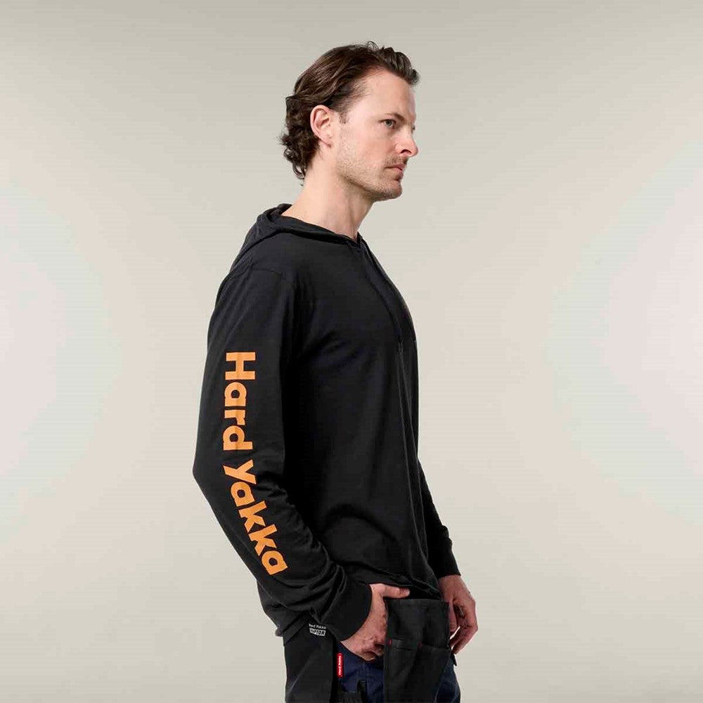 Men's Hard Yakka Hooded Long Sleeve Tee