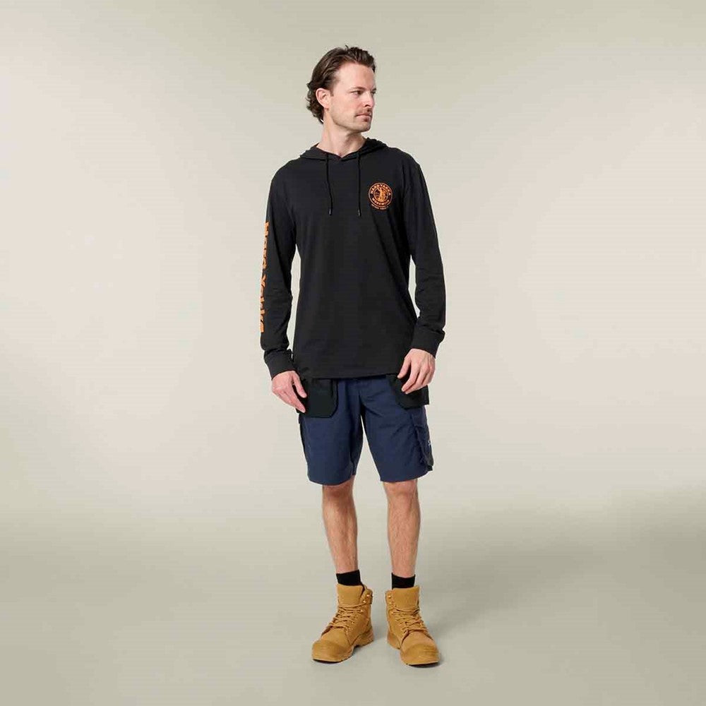 Men's Hard Yakka Hooded Long Sleeve Tee