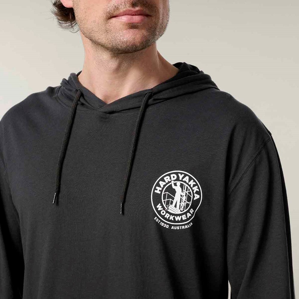 Men's Hard Yakka Hooded Long Sleeve Tee