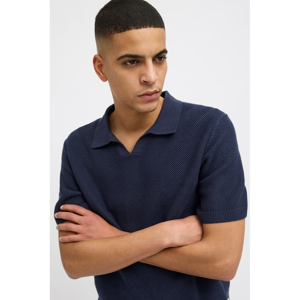 Men's Jack & Jones Easton Premium split neck knitted polo