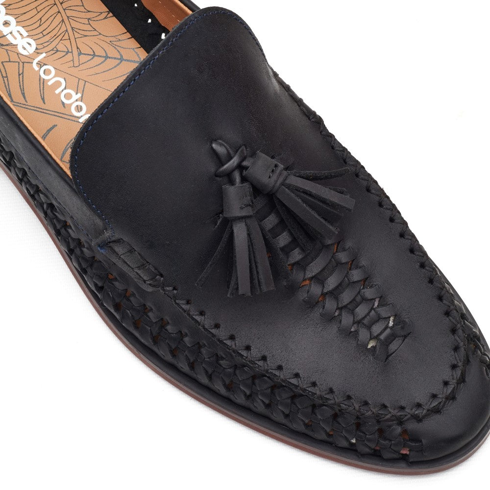 Men's Base London Bracken Leather Weave Loafer