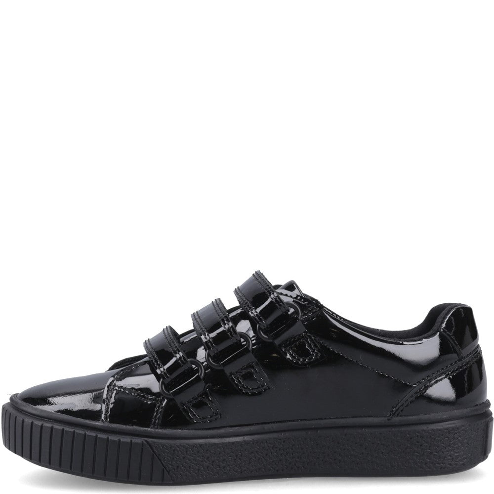 Girls' Hush Puppies Elsie Touch Fastening Junior School Shoes