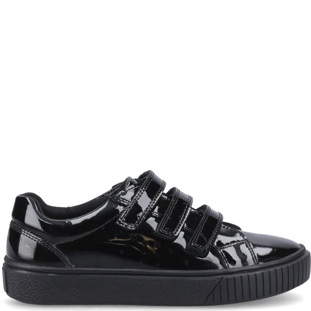 Girls' Hush Puppies Elsie Touch Fastening Junior School Shoes