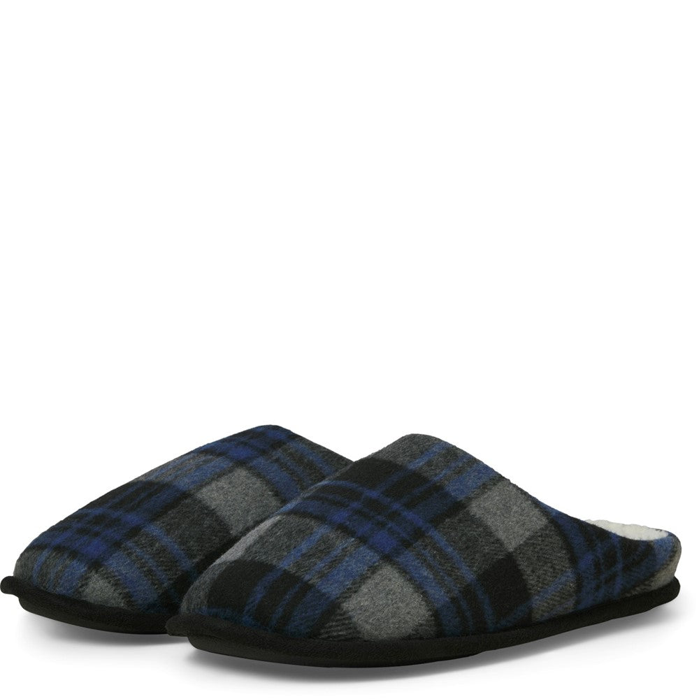 Men's Jack & Jones Murphy Mule Checked House Slipper with Microfibre Lining