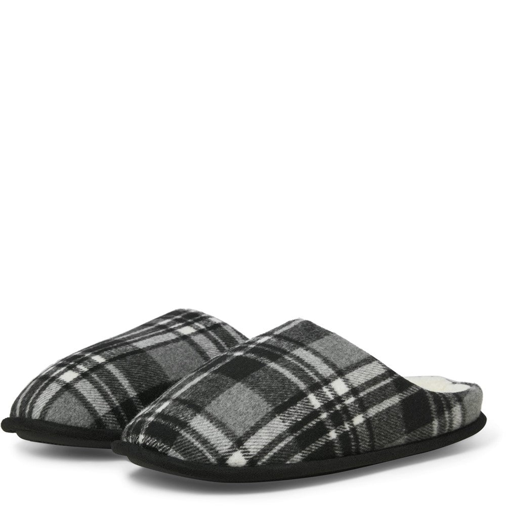 Men's Jack & Jones Murphy Mule Checked House Slipper with Microfibre Lining