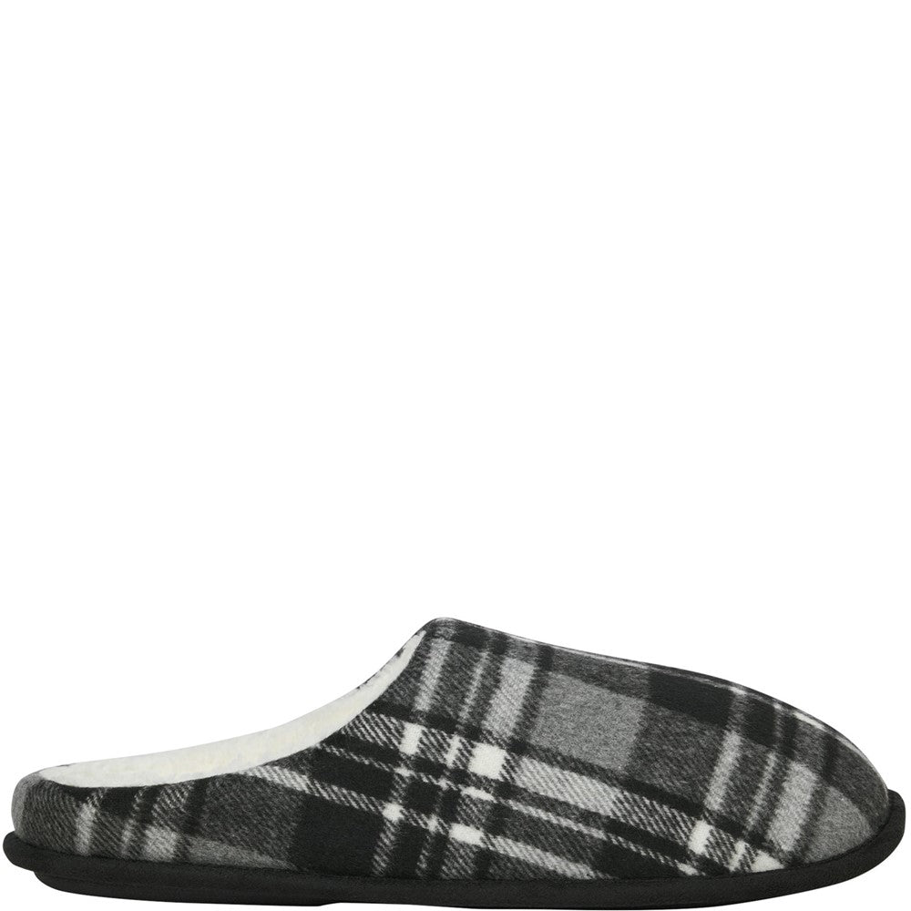 Men's Jack & Jones Murphy Mule Checked House Slipper with Microfibre Lining