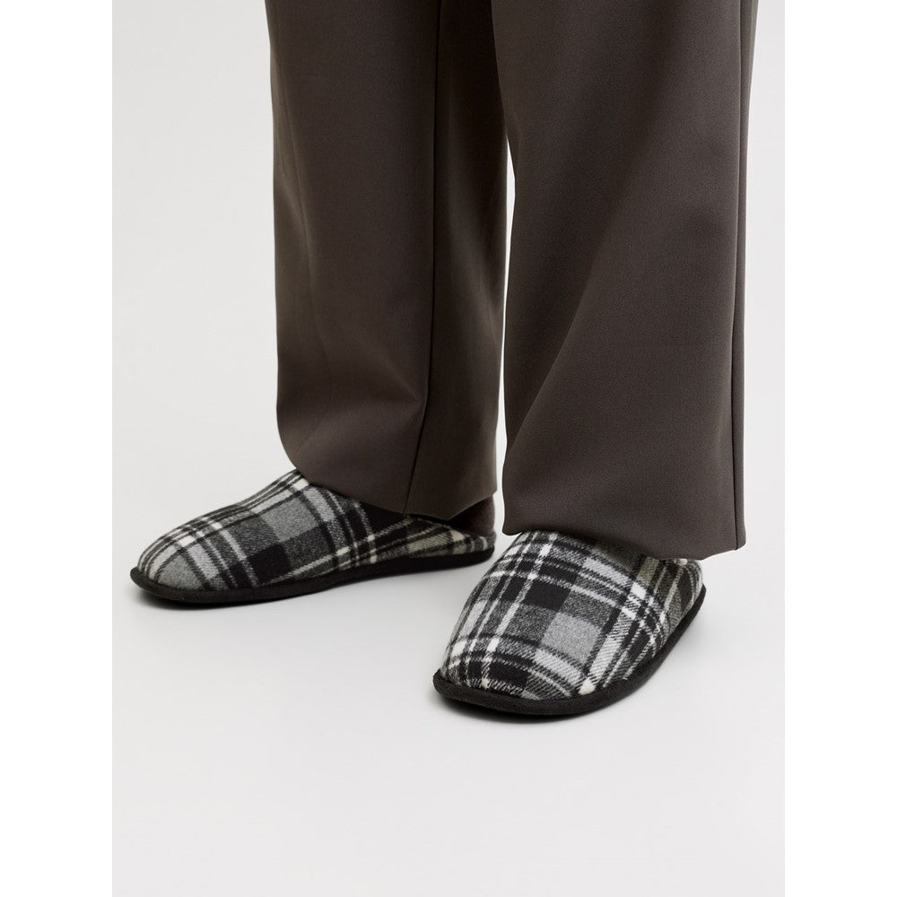 Men's Jack & Jones Murphy Mule Checked House Slipper with Microfibre Lining