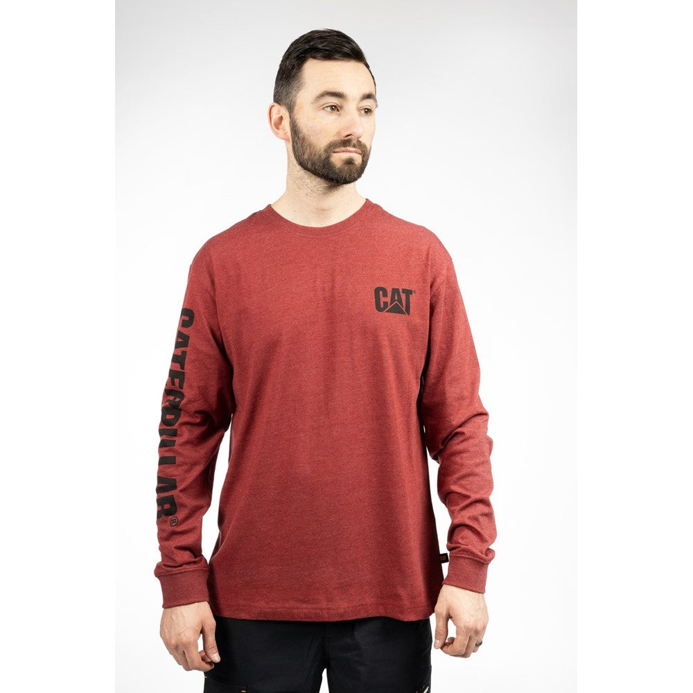 Men's Caterpillar Trademark Banner Long Sleeve T-Shirt