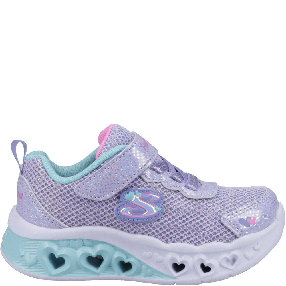 Girls' Skechers Flutter Heart Lights Bring Sparkle Trainers
