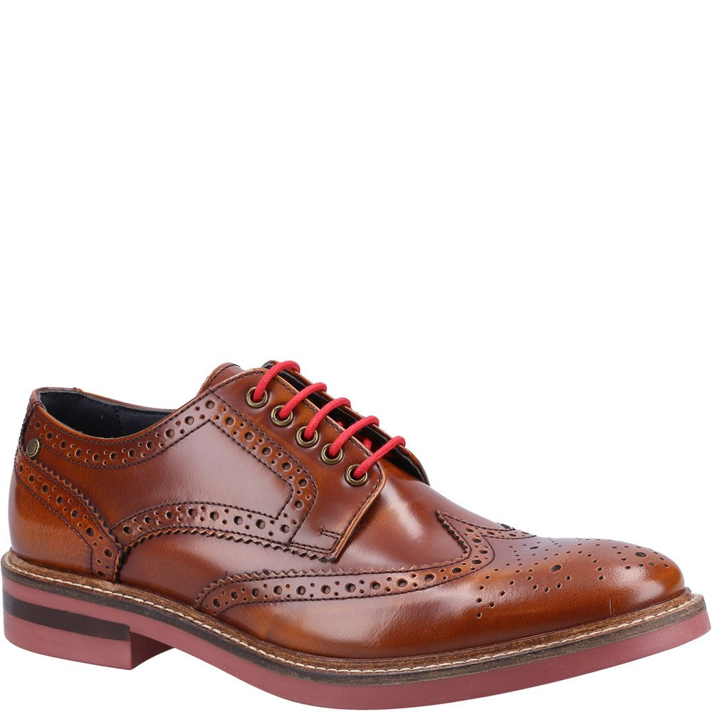 Men's Base London Woburn Hi-Shine Brogue Shoe Tan