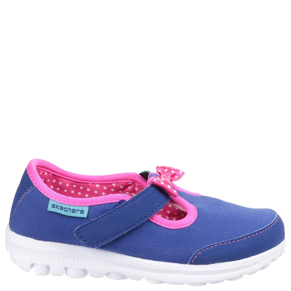 Pink bow skechers best sale