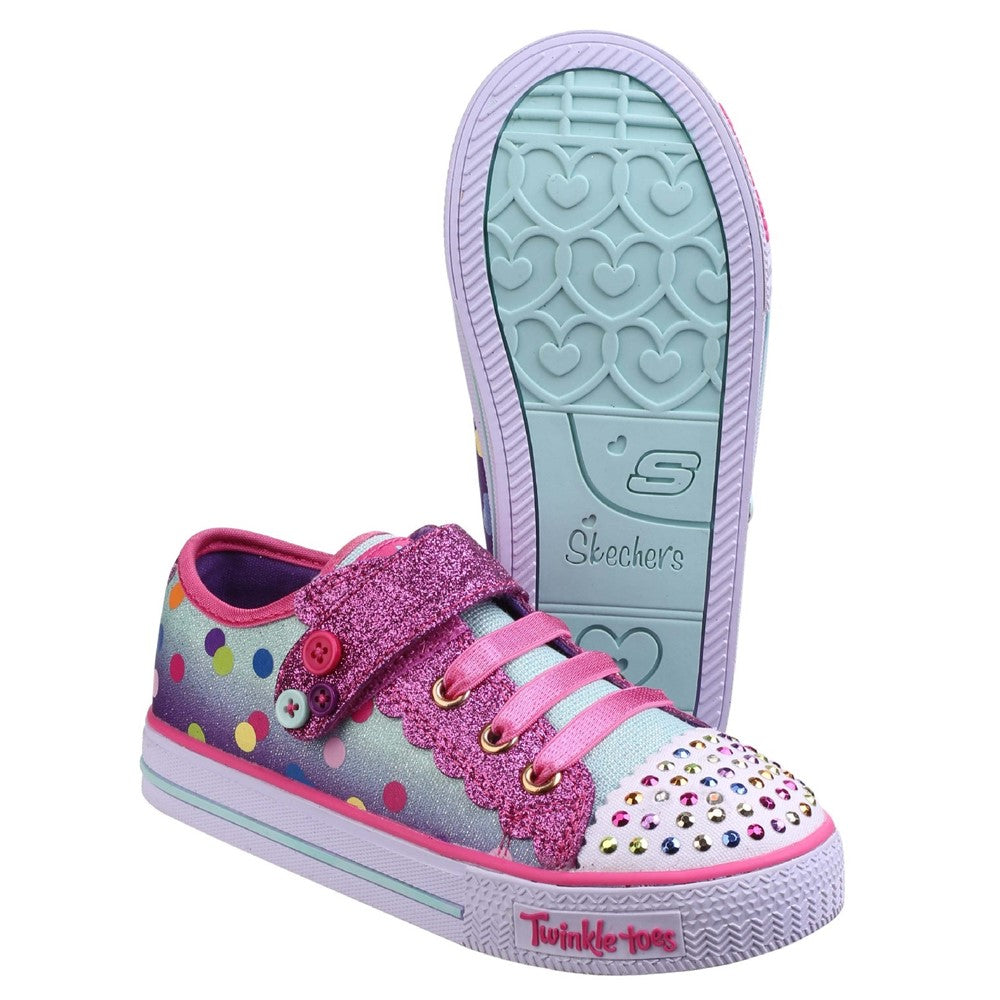 Girls Skechers Twinkle Toes Shuffles Dazzle Dots