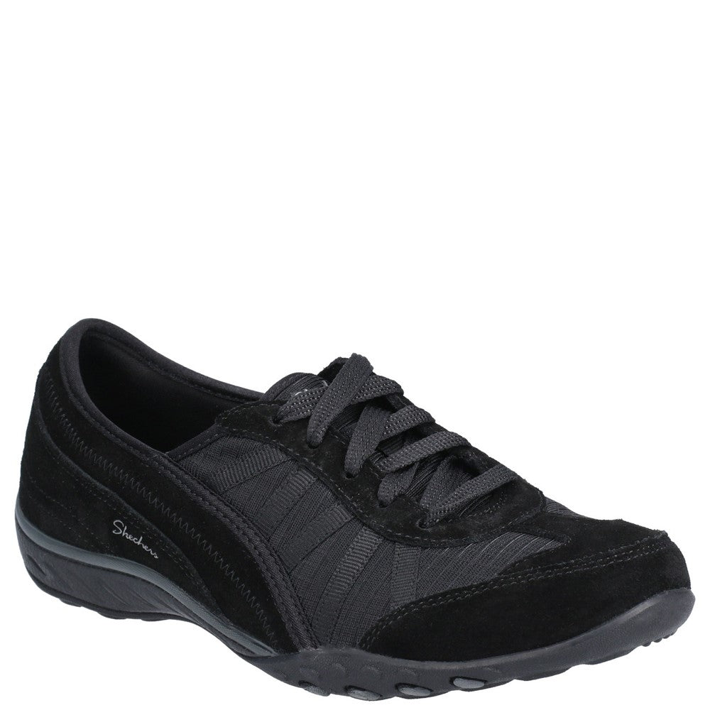 Women's Skechers Breathe-Easy-Weekend Wishes Suede & Mesh Lace Up Trainer