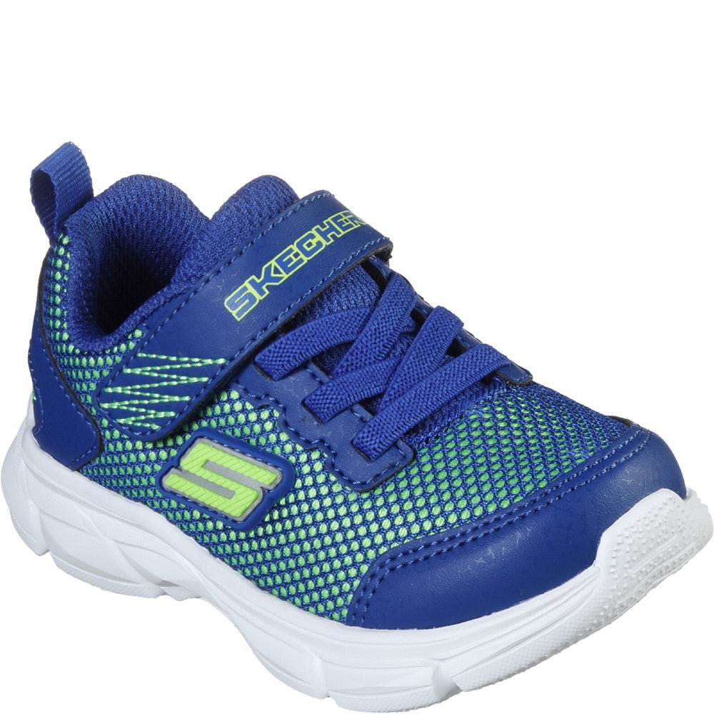 Boys' Skechers Advance-Intergrid Touch Fastening Strap Trainer with Two Layer Mesh Upper