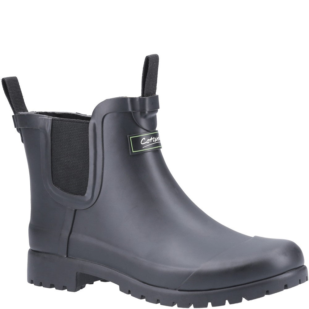 Black ankle welly boots hotsell