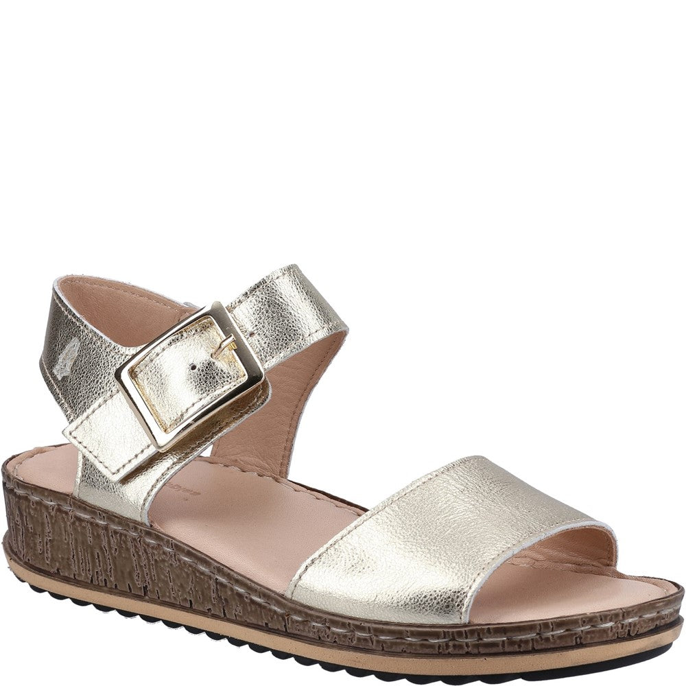 Women's Hush Puppies Ellie Wedge Sandal Gold FreemanHardy&Willis