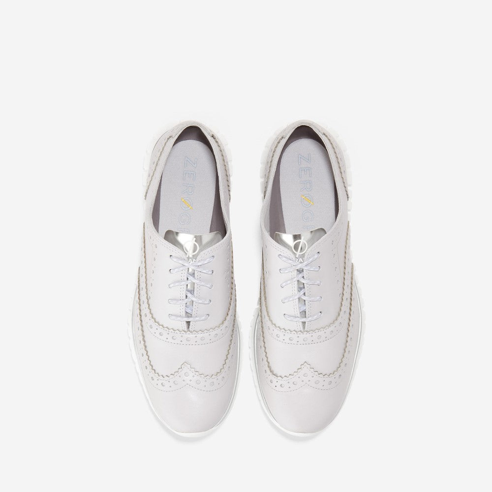 Women s Cole Haan ZEROGRAND Wingtip Oxford Closed Hole II White FreemanHardy Willis