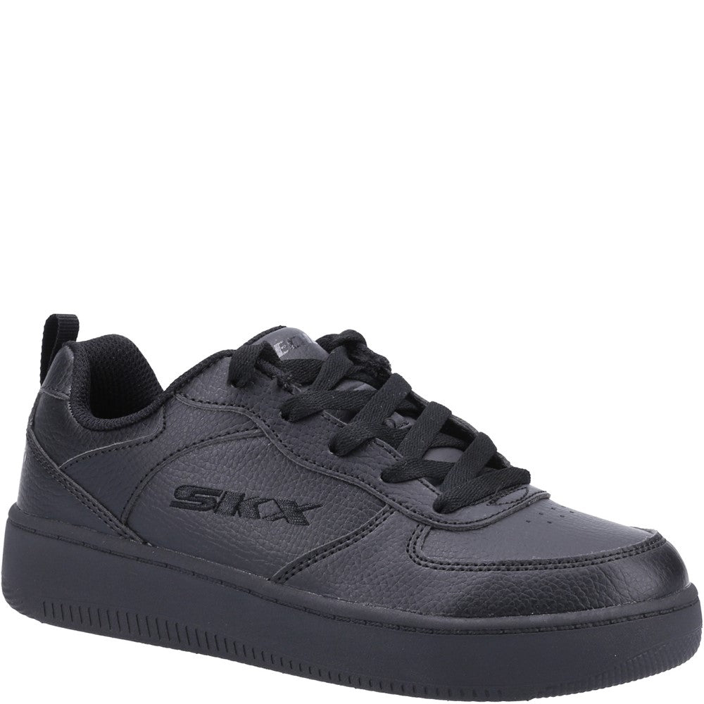 Boys' Skechers Sport Court 92 School Shoes Black FreemanHardy&Willis