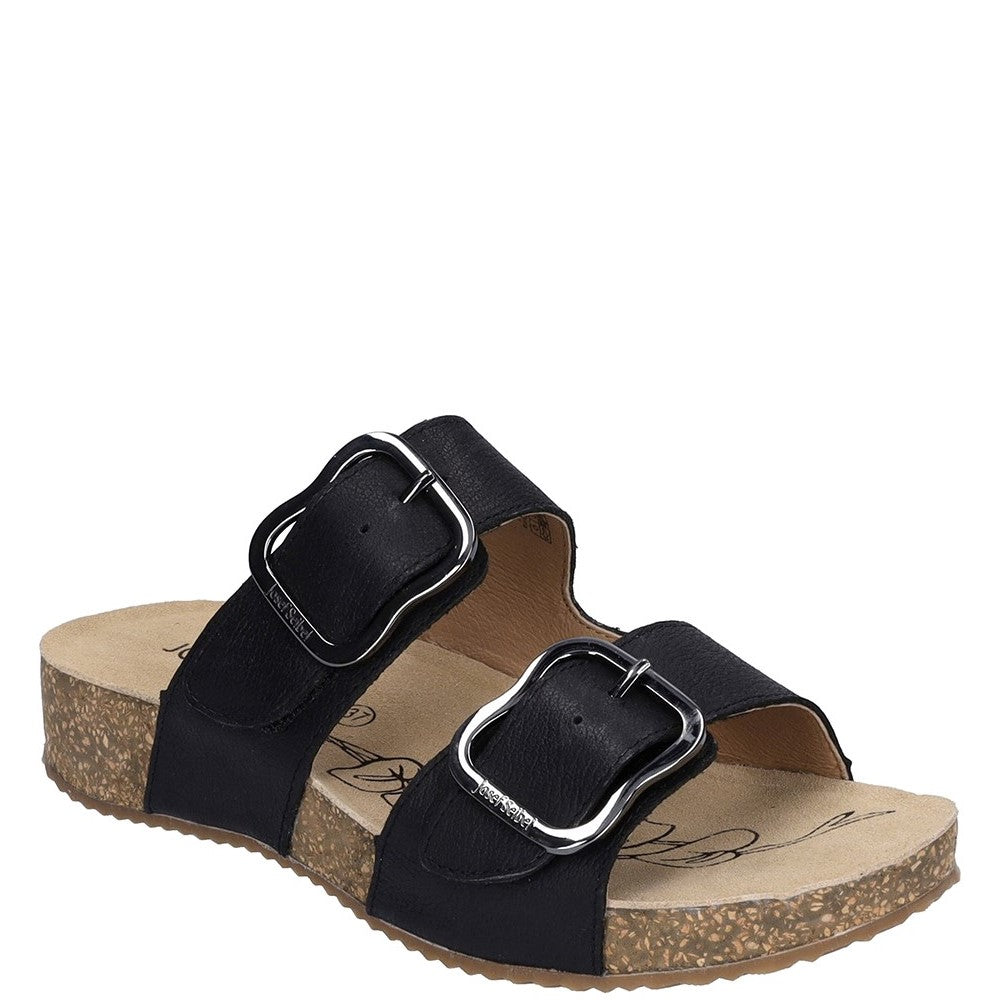 Women's Josef Seibel Tonga slip-on leather sandal Black
