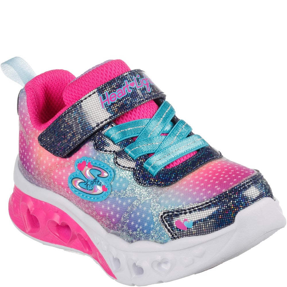 Girls' Skechers Flutter Heart Lights Simply Love Trainers Navy