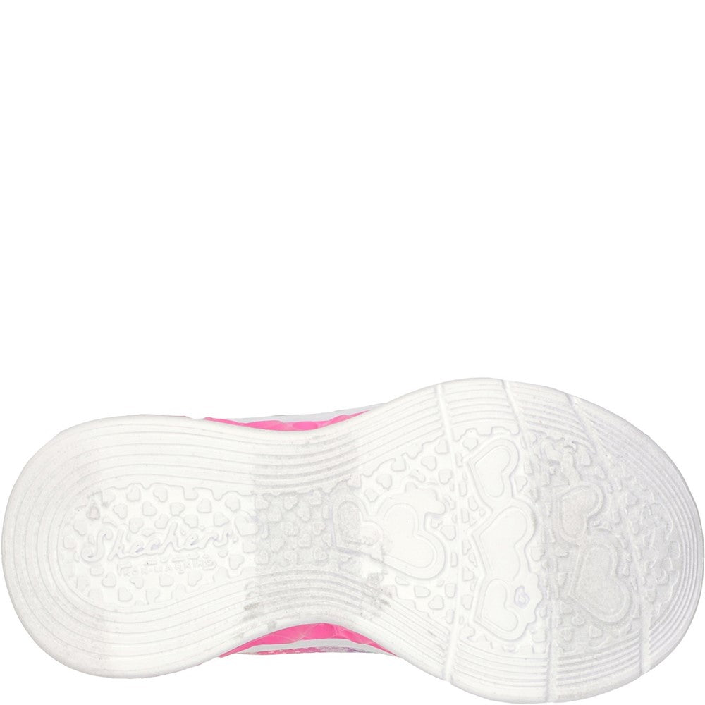 Girls' Skechers Flutter Heart Lights Simply Love Trainers