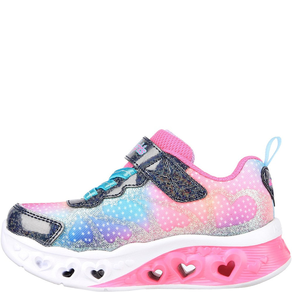 Girls' Skechers Flutter Heart Lights Simply Love Trainers